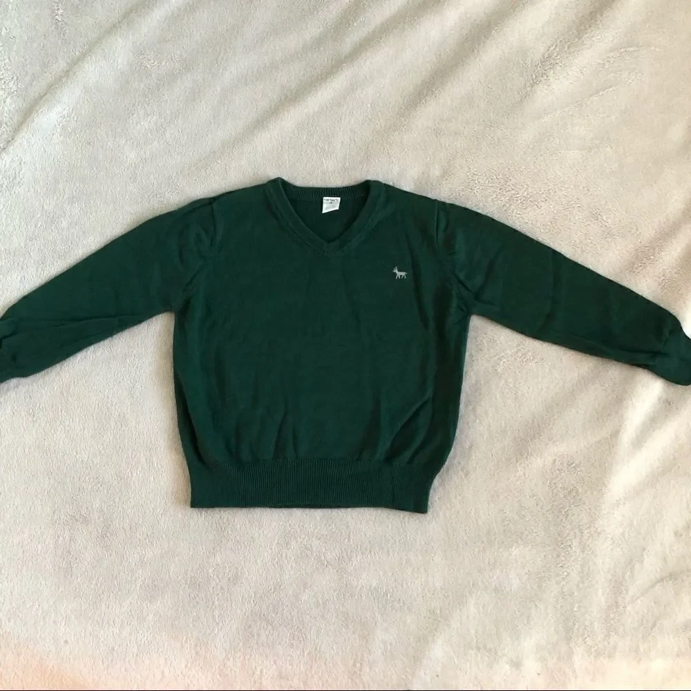 Carter’s Boys Hunter Green Cotton V-neck Sweater